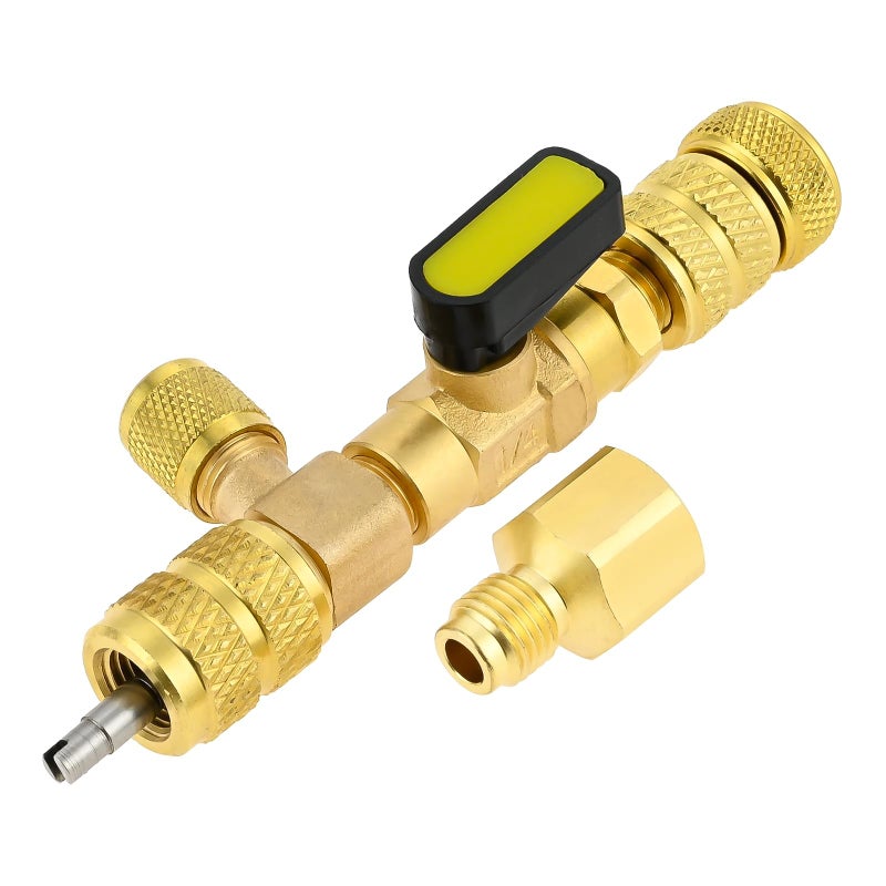 Aupoko Valve Core Remover Installer Tool, R410A R22 AC Schrader Valve Core Remover, Dual Size 1/4"-5/16" Port HVAC Valve Core Removal Installer for Refrigeration Air Conditioning A/C Line Repair Tools - Image 1